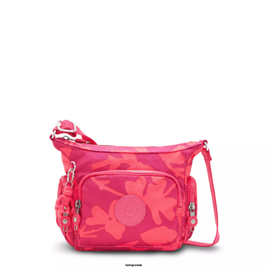 Women Crossbody Bags Kipling Coral Flower Gabbie Mini Printed Crossbody Bag FHZD138 - Image 1