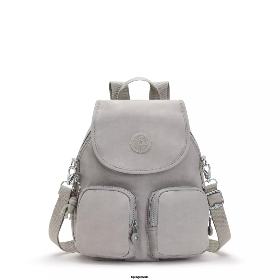 Women Fashion Backpacks Kipling Grey Gris Firefly Up Convertible Backpack FHZD401 - Image 1