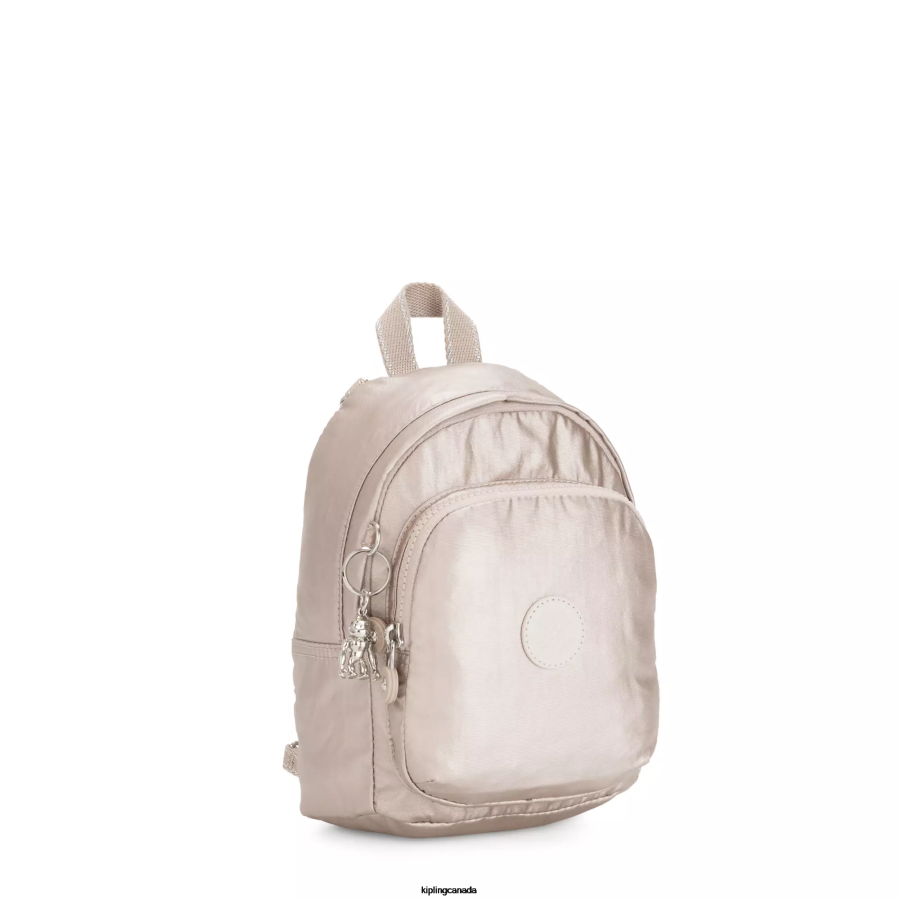 Women Fashion Backpacks Kipling Metallic Glow Delia Compact Metallic Convertible Backpack FHZD404 - Image 2