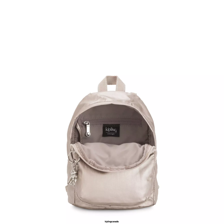 Women Fashion Backpacks Kipling Metallic Glow Delia Compact Metallic Convertible Backpack FHZD404 - Image 3