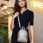 Women Fashion Backpacks Kipling Metallic Glow Delia Compact Metallic Convertible Backpack FHZD404 - Image 5