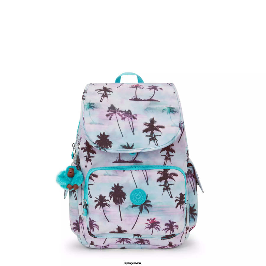 Women Fashion Backpacks Kipling Shadow Palm Print City Pack Printed Backpack FHZD338 - Image 1