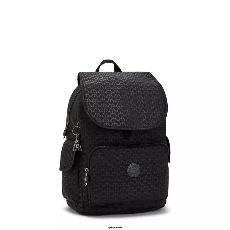 Women Fashion Backpacks Kipling Signature Embossed City Pack Printed Backpack FHZD363 - Image 2