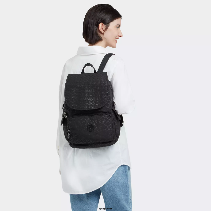 Women Fashion Backpacks Kipling Signature Embossed City Pack Printed Backpack FHZD363 - Image 4