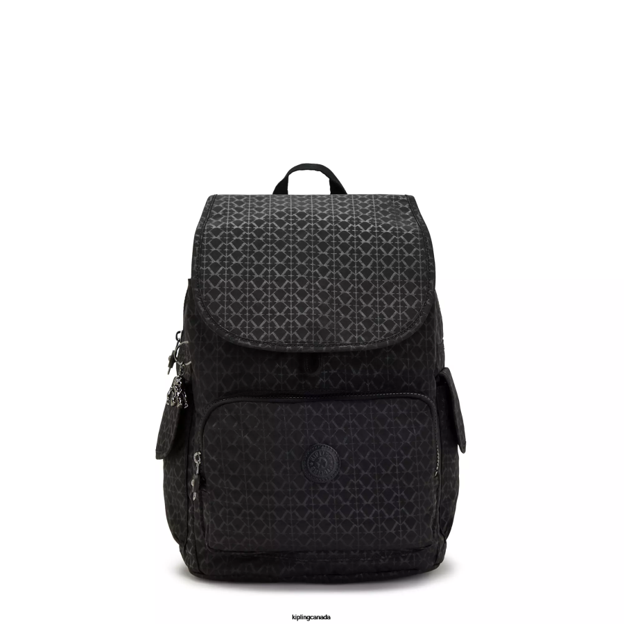 Women Fashion Backpacks Kipling Signature Embossed City Pack Printed Backpack FHZD363 - Image 1
