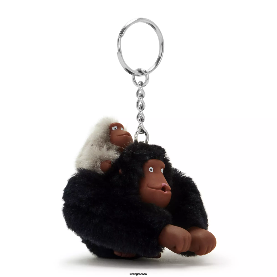 Women Keychains Kipling Black Tonal Mom And Baby Mom and Baby Sven Monkey Keychain FHZD688 - Image 2