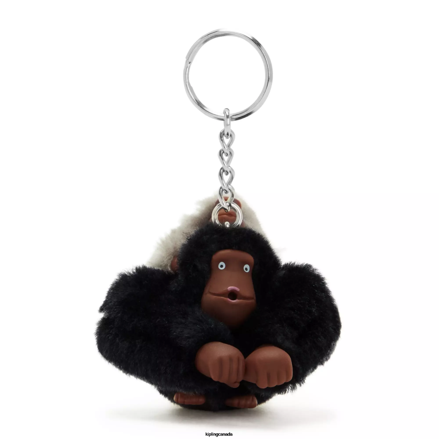 Women Keychains Kipling Black Tonal Mom And Baby Mom and Baby Sven Monkey Keychain FHZD688 - Image 1