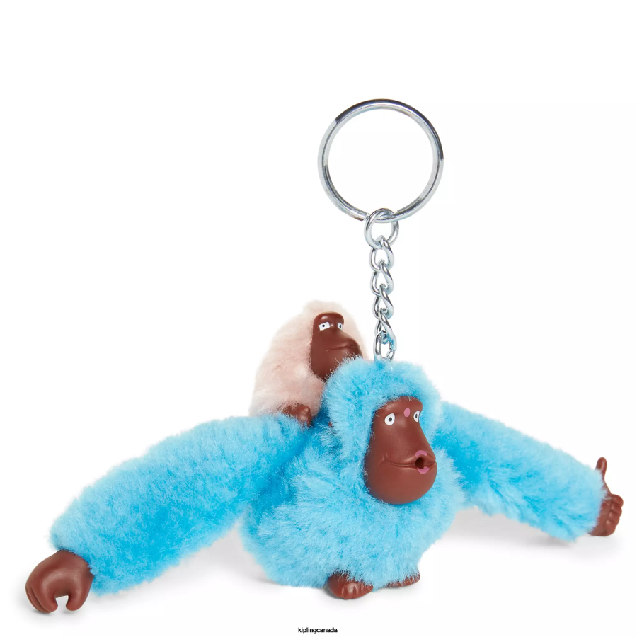 Women Keychains Kipling Sea Blue Mom And Baby Mom and Baby Sven Monkey Keychain FHZD682 - Image 2