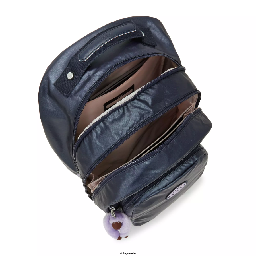 Women Laptop Backpacks Kipling Admiral Blue Class Room Metallic 17" Laptop Backpack FHZD477 - Image 3