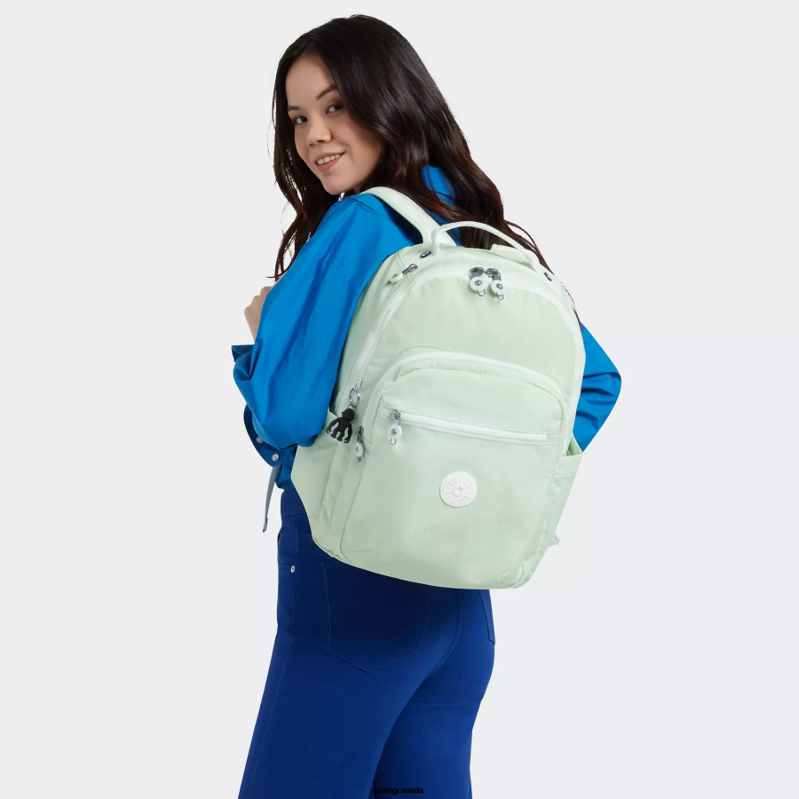 Women Laptop Backpacks Kipling Airy Green Seoul Large 15" Laptop Backpack FHZD473 - Image 4