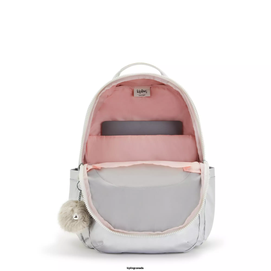 Women Laptop Backpacks Kipling Candy Metallic Seoul Large Metallic 15" Laptop Backpack FHZD458 - Image 3
