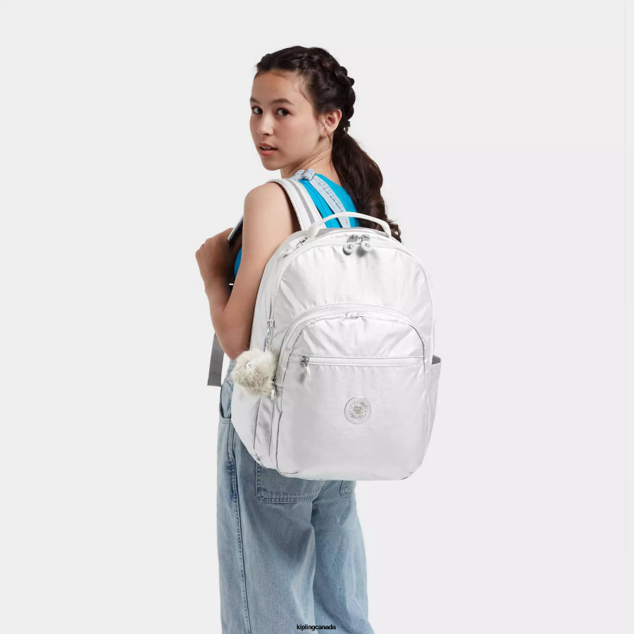 Women Laptop Backpacks Kipling Candy Metallic Seoul Large Metallic 15" Laptop Backpack FHZD458 - Image 4
