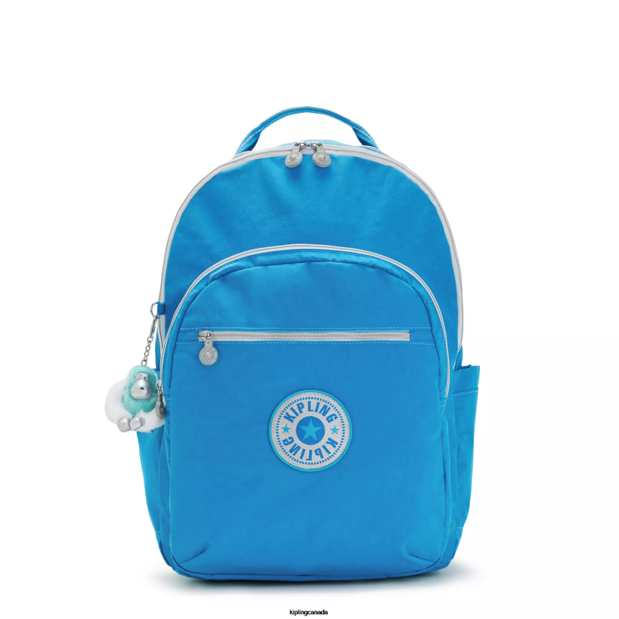 Women Laptop Backpacks Kipling Eager Blue Fun Seoul Extra Large 17" Laptop Backpack FHZD440 - Image 1