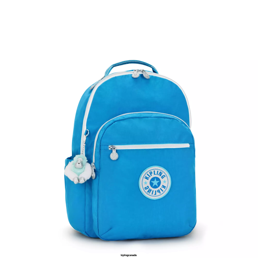 Women Laptop Backpacks Kipling Eager Blue Fun Seoul Large 15" Laptop Backpack FHZD444 - Image 2