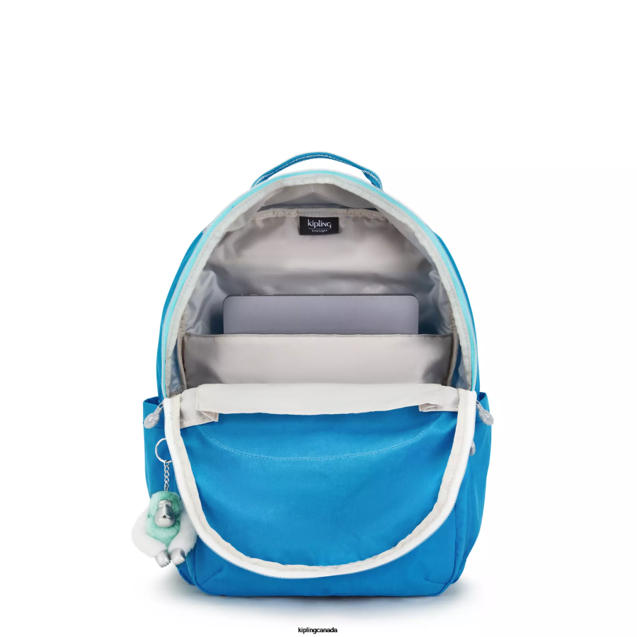 Women Laptop Backpacks Kipling Eager Blue Fun Seoul Large 15" Laptop Backpack FHZD444 - Image 3