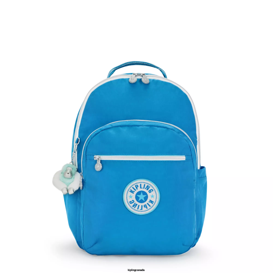 Women Laptop Backpacks Kipling Eager Blue Fun Seoul Large 15" Laptop Backpack FHZD444 - Image 1