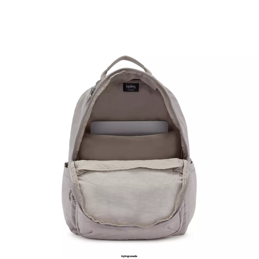 Women Laptop Backpacks Kipling Grey Gris Seoul Large 15" Laptop Backpack FHZD471 - Image 3