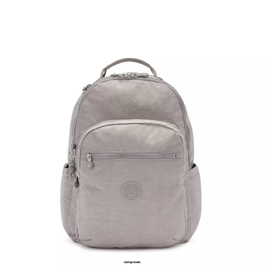 Women Laptop Backpacks Kipling Grey Gris Seoul Large 15" Laptop Backpack FHZD471 - Image 1