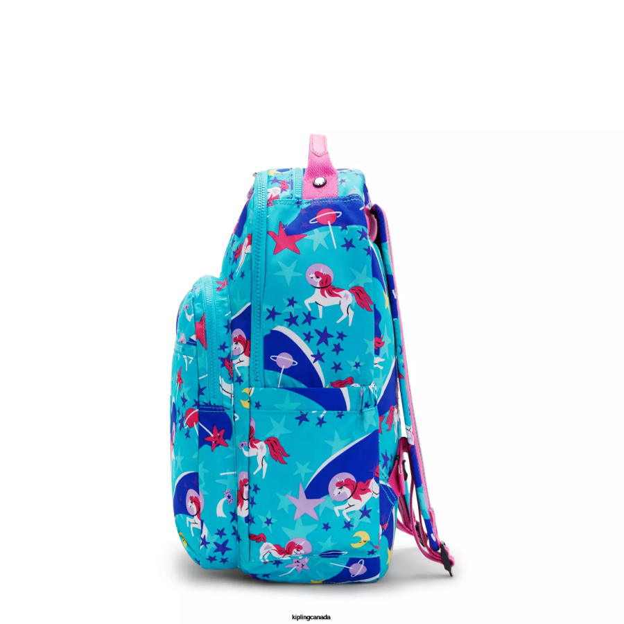 Women Laptop Backpacks Kipling Space Unicorns Seoul Large Printed 15" Laptop Backpack FHZD463 - Image 5