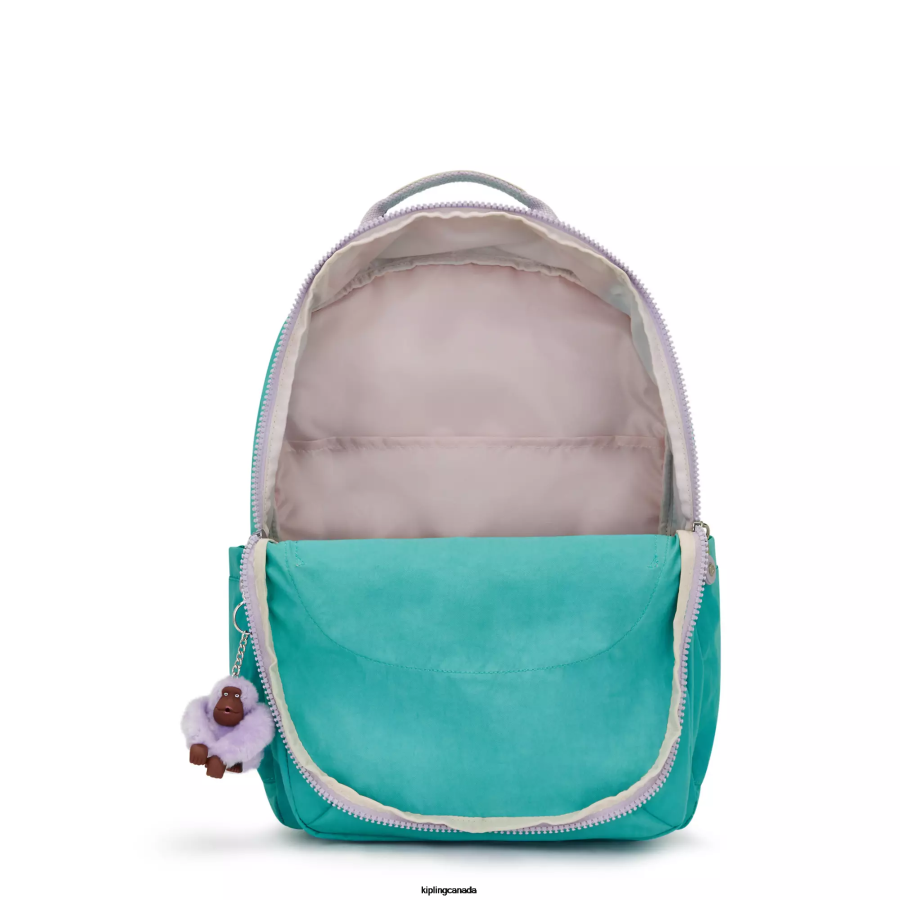 Women Laptop Backpacks Kipling Surfer Green Seoul Extra Large 17" Laptop Backpack FHZD449 - Image 3