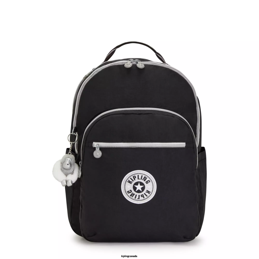 Women Laptop Backpacks Kipling True Black Fun Seoul Extra Large 17" Laptop Backpack FHZD438 - Image 1