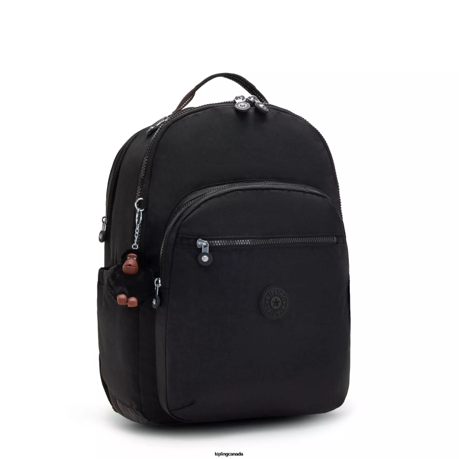 Women Laptop Backpacks Kipling True Black Tonal Seoul Extra Large 17" Laptop Backpack FHZD488 - Image 2