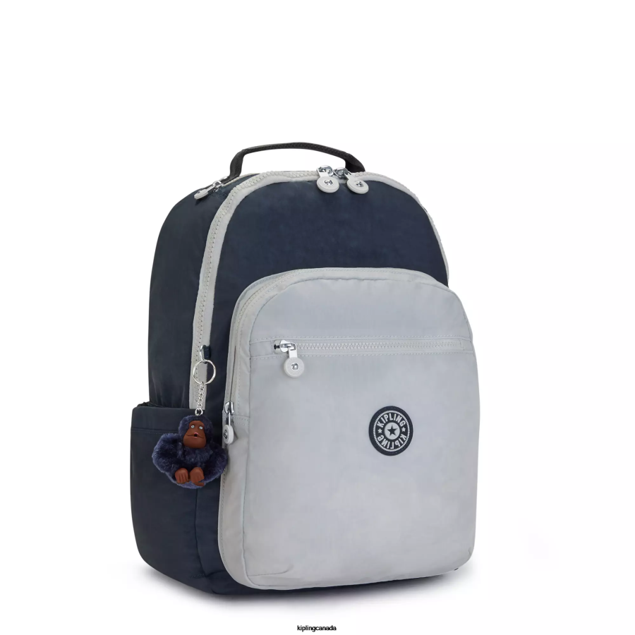 Women Laptop Backpacks Kipling True Blue Grey Seoul Large 15" Laptop Backpack FHZD430 - Image 2