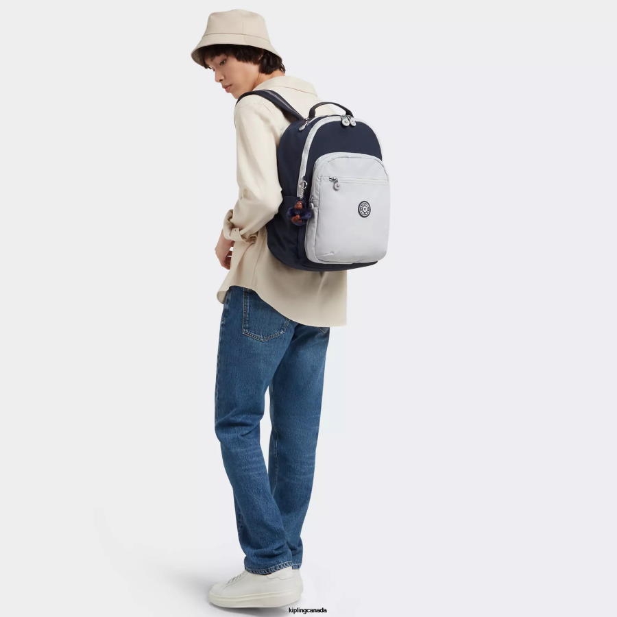 Women Laptop Backpacks Kipling True Blue Grey Seoul Large 15" Laptop Backpack FHZD430 - Image 4