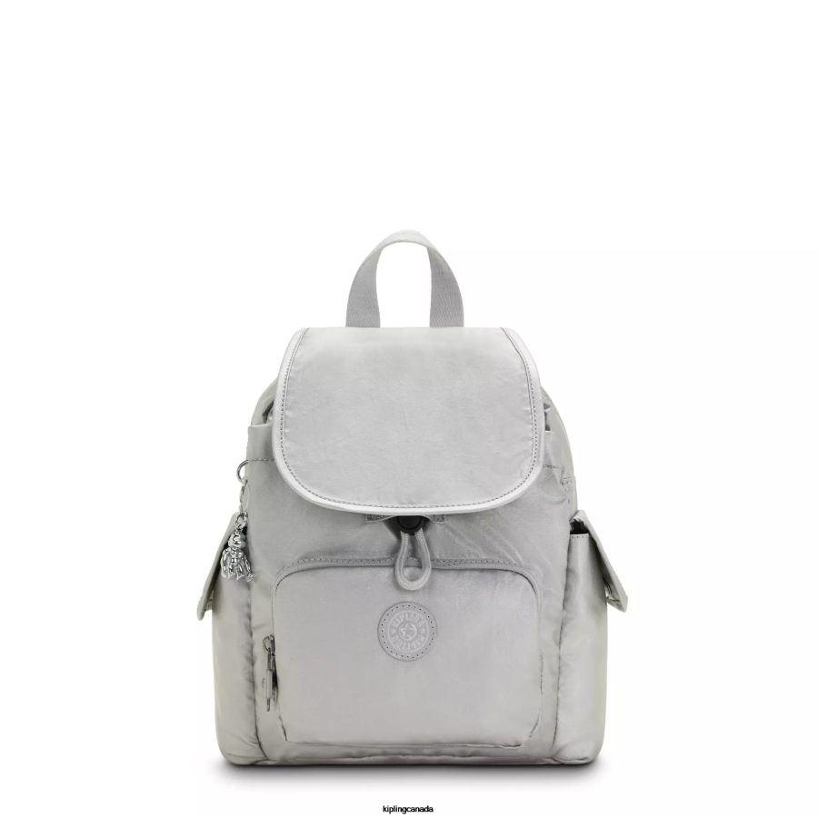 Women Mini Bags Kipling Bright Metallic City Pack Mini Metallic Backpack FHZD388 - Image 1