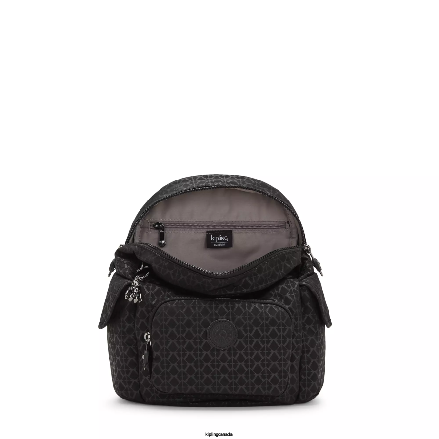 Women Mini Bags Kipling Signature Embossed City Pack Mini Printed Backpack FHZD396 - Image 3