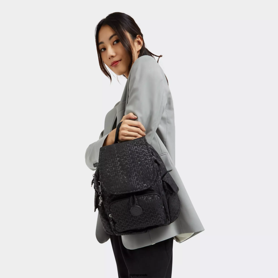 Women Mini Bags Kipling Signature Embossed City Pack Mini Printed Backpack FHZD396 - Image 4