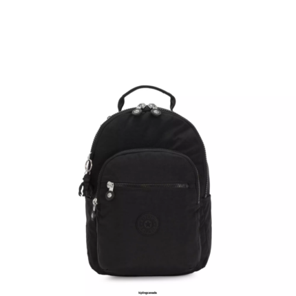 Women Monogrammable Kipling Black Noir Seoul Small Tablet Backpack FHZD420
