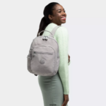 Women Monogrammable Kipling Grey Gris Seoul Small Tablet Backpack FHZD419 - Image 4