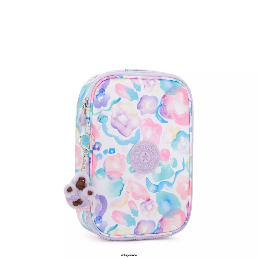 Women Pens & Pencil Cases Kipling Aqua Flowers 100 Pens Printed Case FHZD593 - Image 2