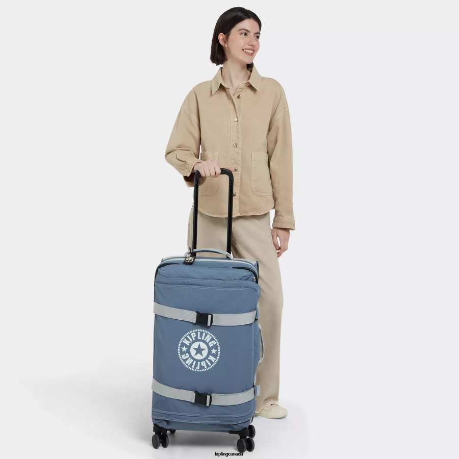 Women Rolling Luggage Kipling Brush Blue C Spontaneous Medium Rolling Luggage FHZD517 - Image 4