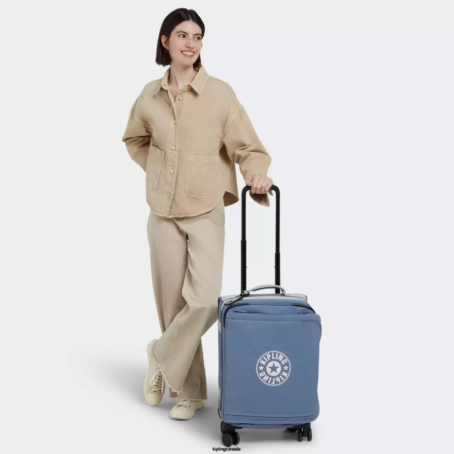 Women Rolling Luggage Kipling Brush Blue C Spontaneous Small Rolling Luggage FHZD507 - Image 4