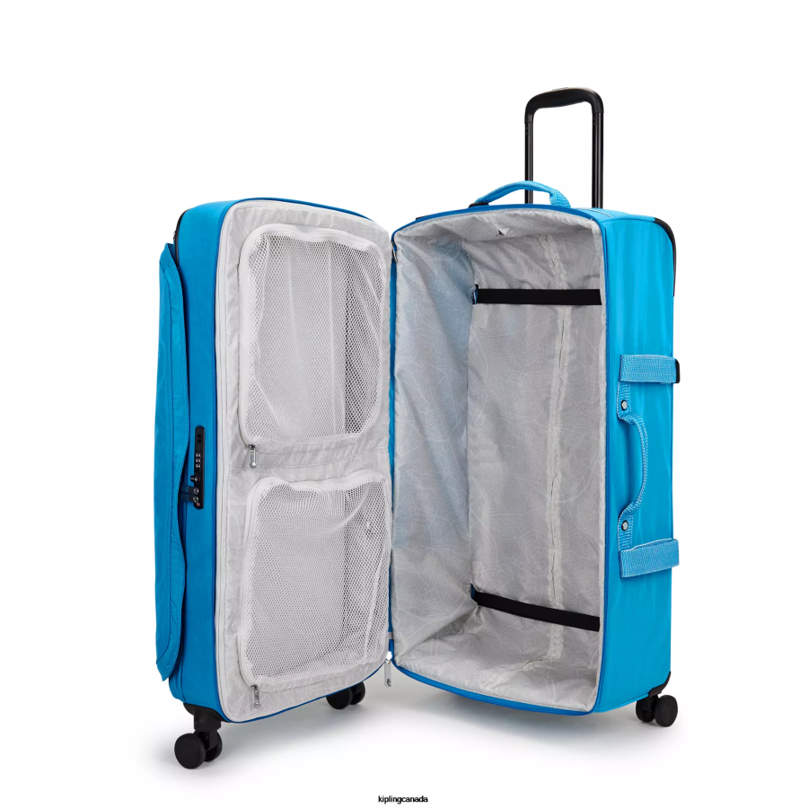Women Rolling Luggage Kipling Eager Blue Spontaneous Large Rolling Luggage FHZD519 - Image 3
