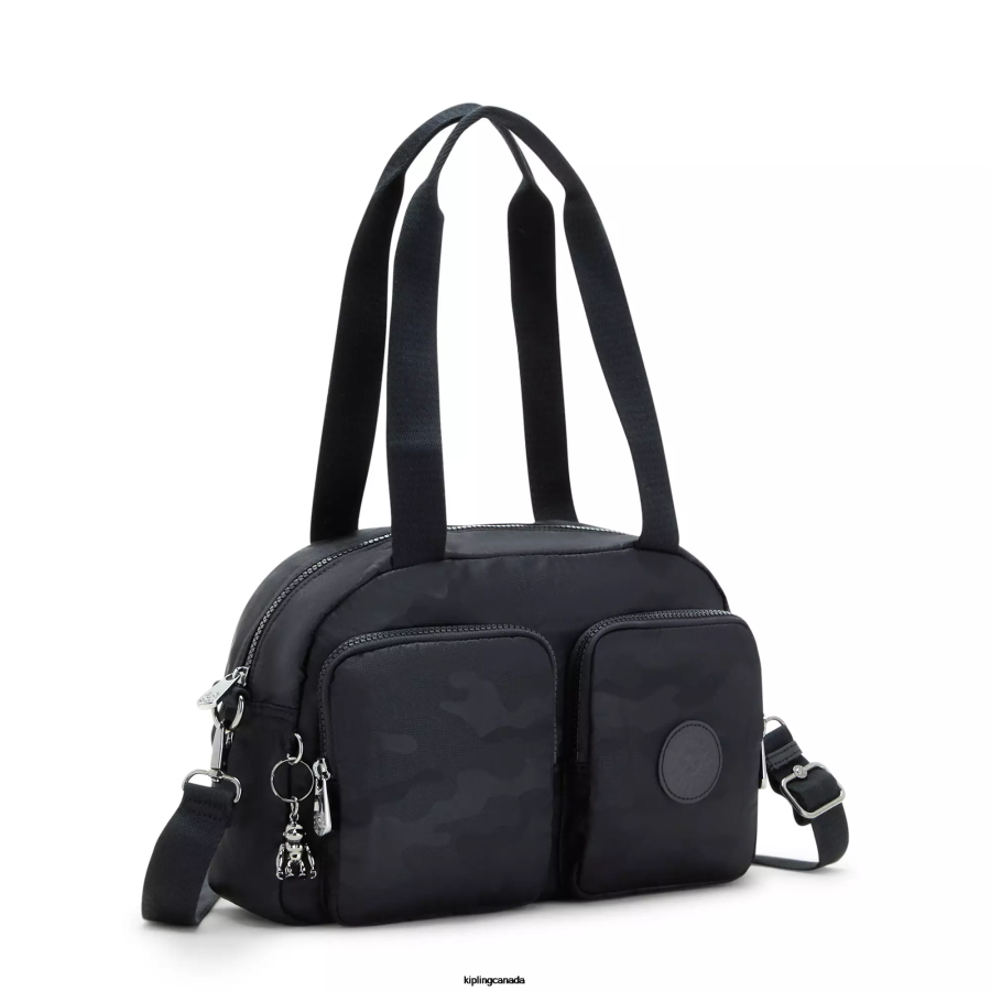 Women Shoulder Bags Kipling Black Camo Embossed Cool Defea Shoulder Bag FHZD200 - Image 2