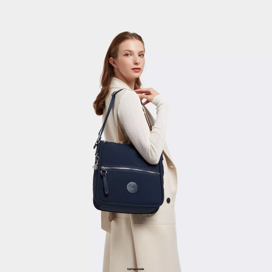 Women Shoulder Bags Kipling Blue Bleu 2 Oswin Shoulder Bag FHZD246 - Image 4