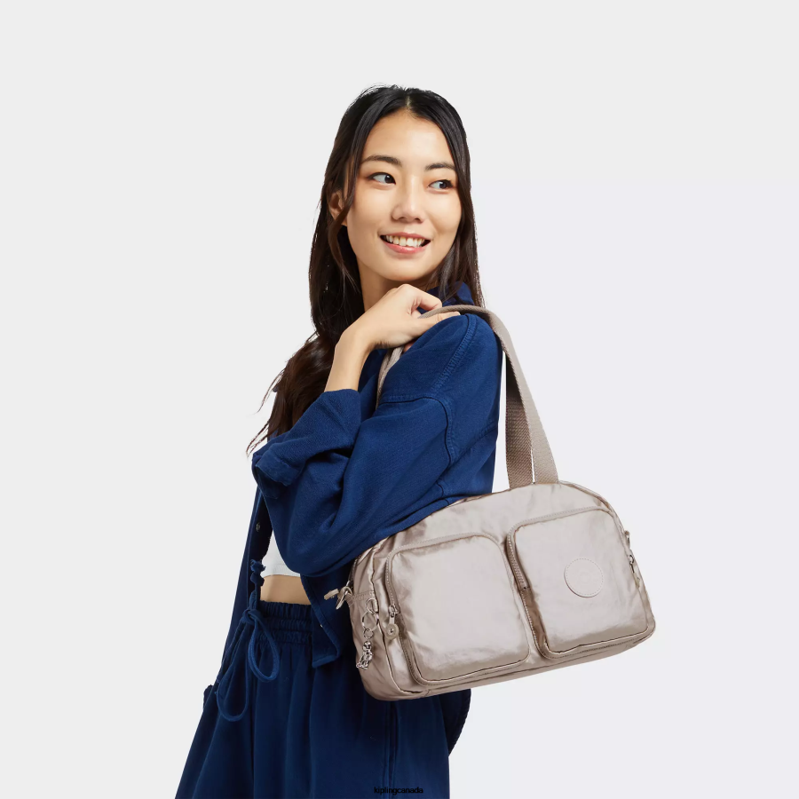Women Shoulder Bags Kipling Metallic Glow Cool Defea Metallic Shoulder Bag FHZD207 - Image 4