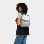 Women Small Backpacks Kipling Bright Metallic City Pack Small Metallic Backpack FHZD380 - Image 4