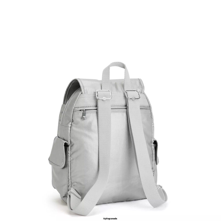 Women Small Backpacks Kipling Bright Metallic City Pack Small Metallic Backpack FHZD380 - Image 5