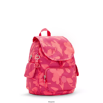 Women Small Backpacks Kipling Coral Flower City Pack Small Printed Backpack FHZD378 - Image 2