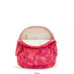 Women Small Backpacks Kipling Coral Flower City Pack Small Printed Backpack FHZD378 - Image 3