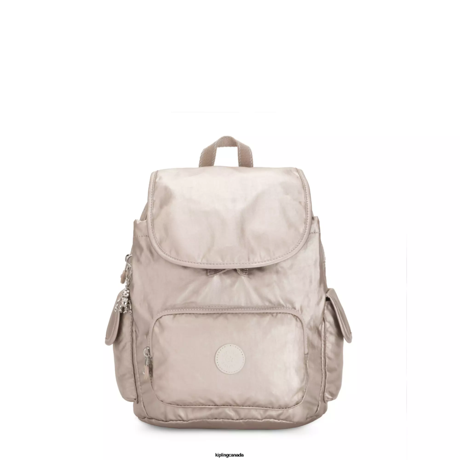 Women Small Backpacks Kipling Metallic Glow City Pack Small Metallic Backpack FHZD381 - Image 1