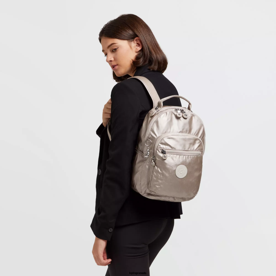 Women Small Backpacks Kipling Metallic Glow Seoul Small Metallic Tablet Backpack FHZD418 - Image 4
