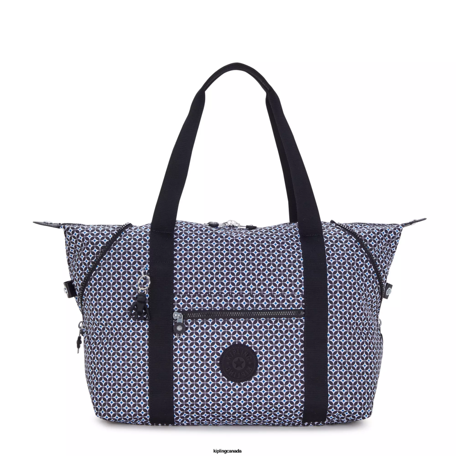 Women Tote Bags Kipling Blackish Tile Art Medium Printed Tote Bag FHZD260 - Image 1