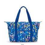 Women Tote Bags Kipling Neon Art Medium Printed Tote Bag FHZD259