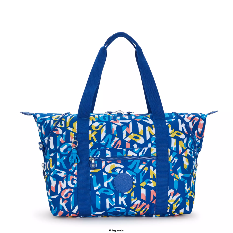 Women Tote Bags Kipling Neon Art Medium Printed Tote Bag FHZD259 - Image 1