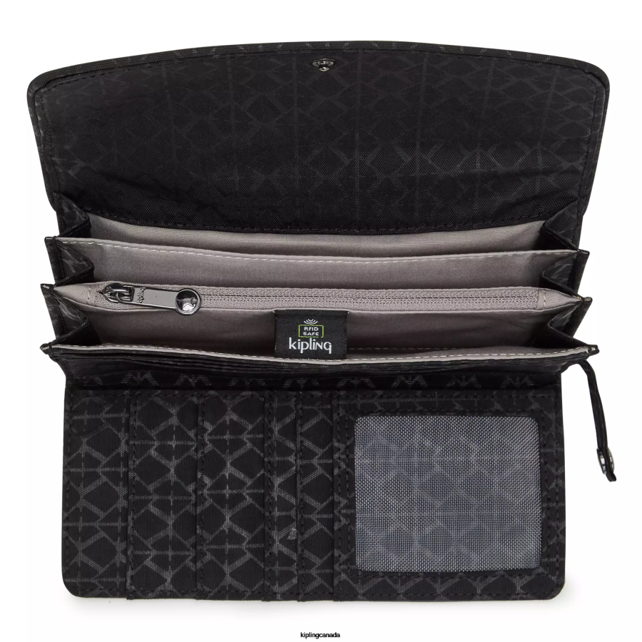 Women Wallets & Wristlets Kipling Signature Embossed Money Land Printed Snap Wallet FHZD553 - Image 3